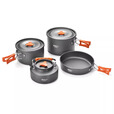 原始人露营炊具户外锅水壶煎锅装备便携野外野营套锅锅具用品 【食品级铝合金】4-7人套锅组合