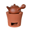 宝禾碳炉烧炭炉红泥炉风炉橄榄炭龙眼碳核桃碳煮茶木炭功夫器家用烧水 炉+红泥竹纹侧把500ml 加耐火泥