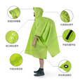 Naturehike挪客户外雨披登山徒步雨衣 全身三合一天幕骑行旅游便携背包防雨 亮绿（210T格子布）