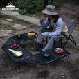 CAMPINGMOON柯曼折叠桌网桌科曼户外露营桌野餐桌多层置物架可拼接T-230 【黑色桌（2桌+1板+1包）】