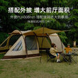黑鹿（BLACKDEER）隧道帐篷加厚双层防暴雨两室一厅大型露营帐篷 时空 隧道帐篷 沙茶金 默认项