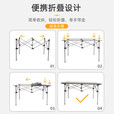 TANXIANZHE探险者户外桌椅折叠便携露营装备轻铝合金车载野餐马扎蛋卷桌套装 大号树叶蓝-方桌+4椅