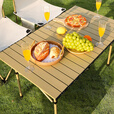 沃特曼Whotman 户外折叠桌烧烤桌野餐露营桌椅便携桌椅摆摊桌椅蛋卷桌椅 黄沙折叠长桌【95x55x50cm】