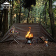 CAMPINGMOON柯曼户外挡风阵幕焚火烧烤配件野营阻燃帆布屏风野餐风幕B-660 【B-660】小号阵幕