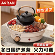 Aoran家用围炉煮茶电围炉电烧烤架室内电陶炉无烟烤火盆煮奶茶罐 电围炉+烤网 五档调温/插电即用（1000w功率）
