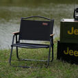 JEEP 户外折叠椅露营椅子户外椅子折叠便携露营椅沙滩椅克米特椅 大号黑色碳钢款