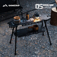 山趣（ShineTrip）户外05系铝合金战术滑板桌黑化露营多功能便携IGT可拓展置物板桌 滑板桌