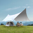 原始人天幕帐篷户外大号专业防晒银胶涂层沙滩遮阳棚露营装备 （30平方）奶霜白【2-16人】