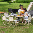 尚烤佳（Suncojia） 户外便携折叠桌椅套装 蛋卷桌 多功能户外桌椅7件套