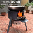 户外柴火炉灶新款柴火炉农村柴火灶家用烧柴移动炉子大锅铁 24CM薄款+只有炉子无配件无接灰