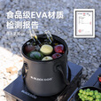 black dog黑狗百川水桶户外露营水桶便携折叠储水桶泡脚大容量食品级打水桶 百川-折叠水桶【夜幕黑】