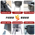新式柴火炉家用烧木柴农村移动柴火灶大锅灶台户外无烟炉具地锅灶 普通款带灰盒35cm+1.5厚+2炉圈+