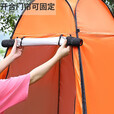麓格立户外洗澡帐篷移动厕所马桶露营淋浴房加厚钓鱼更衣临时保暖换衣 橙色两窗【120*120*190CM】