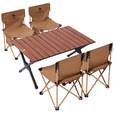 骆驼户外折叠桌椅套装5件套蛋卷桌便携露营椅子装备野餐2025 胡桃色/琥珀棕-176BH18010