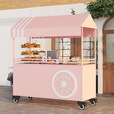 露若户外摆摊小推车夜市移动地摊小吃车餐车商用花车集市摊位售卖车 含推手140*60*190下单备注颜色