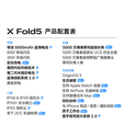 vivoX Fold5 新品折叠屏5G旗舰大屏商务5000万像素专业影像智能手机 钛度 16G+1TB 官方标配全新原封
