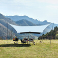 Naturehike挪客六角黑胶天幕 户外露营聚会野餐遮阳篷防晒大空间防风防雨水 海沫石绿/配2.4m天幕杆