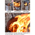斯比奇户外柴火炉便携折叠烧水炉不锈钢旅行小露营炊具烧木柴家用柴火灶 大号折叠风机款+收纳袋