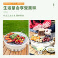 户外烧烤炉家庭烤肉炉圆形日式套装围炉家用煮茶便携全套烧烤炉 升级大号碳烤围炉+6件套
