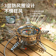 步林（BULin）户外炉具B17大功率猛火三头防风便携可折叠煤气灶露营野餐炉具 B17-pro炉头+1.5米煤气罐连接管