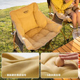 原始人月亮椅户外折叠椅子便携钓鱼凳野外露营野餐躺椅野营沙滩椅 90CM木色蛋卷桌+绒面款月亮椅*2