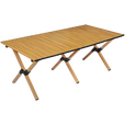 清系便携式露营桌子野餐桌椅套装野营用品装备户外折叠桌蛋卷桌 桃木色特大特长150款