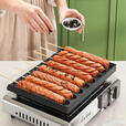 香肠淀粉肠8管摆摊商用烤肠盘脆皮烤肠机家用便携式带油槽烤肠盘 8管接油嘴家用简配烤盘+X3