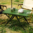 Guide Series户外折叠桌子igt对折铝合金野外便携式露营超轻量化可升降战术桌 BL-219款对折桌（墨绿）+灯杆