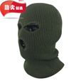 靠森（Kaooseen）君野部落保暖头套男冬季摩托车骑行防寒防风防尘蒙面cs搞怪加绒全 三孔绿色头套