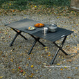 挪客蛋卷桌户外露营轻量化便携折叠桌野营野餐野炊桌椅装备全套一体 黑色-大号【4-6人】