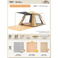 原始人（The Primitive）帐篷户外折叠便携式露营装备全套野营野餐加厚防雨自动 大号【钛黑胶】卡其午休组合