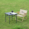 牧高笛户外露营野餐便携碳钢折叠蛋卷桌野餐野营装备山享方形蛋卷桌  曜石黑M 适用2-4人