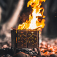 黑固 BLACK SOLID25年新款焚火台透雕柴火炉户外便携可折叠不锈钢篝火台 雅致长隆