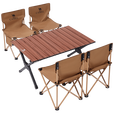 骆驼户外折叠桌椅套装5件套蛋卷桌便携露营椅子装备野餐2025 胡桃色/琥珀棕-176BH18010
