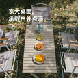Naturehike挪客星简蛋卷桌折叠桌 户外公园露营装备野餐烧烤便携桌子可收纳 卡其拼色/L