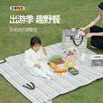 蒲恋野餐垫户外坐垫防水可折叠春游沙滩地垫野餐布野餐地垫加厚防潮垫 民族风蓝白色【特厚铝膜款高颜值波西米亚风】 【围坐3/5人】140*180CM升级包边款
