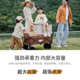 探险者（TAN XIAN ZHE）露营车坦克轮带桌板露营车户外折叠特大号快递车小拖车野餐拉车 150L 云峰白实心静音轮+桌板