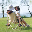 Naturehike挪客星月聚拢式月亮椅户外露营野餐便携折叠椅钓鱼懒人导游椅凳子 卡其色L码6人桌椅套餐