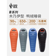 黑冰（BLACKICE）B系列鸭绒木乃伊式羽绒睡袋露营羽绒睡袋B400（新标准）/蓝色/M