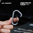 山趣（ShineTrip）户外05系列战术D型挂扣轻巧便捷多功能露营挂扣配件 燃尽灰*2个装