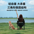 black dog户外折叠椅月亮椅黑狗露营便携靠背钓鱼椅懒人椅休闲旅游旅行椅 大号折叠椅夜幕黑