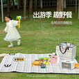 蒲恋野餐垫户外坐垫防水可折叠春游沙滩地垫野餐布野餐地垫加厚防潮垫 民族风蓝白色【特厚铝膜款高颜值波西米亚风】 【围坐3/5人】140*180CM升级包边款