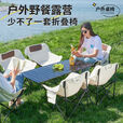 糜岚（MieLanat）一桌四椅户外套装便携式可折叠蛋卷桌露营多功能写生桌椅套装 [ins双人套装]95黑碳钢折叠桌+两