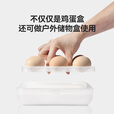 原始人户外便携防震鸡蛋盒收纳盒便携式露营防碎蛋家用塑料保护盒防摔 2格装透明白-科学防震