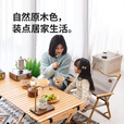 Naturehike挪客星简折叠蛋卷桌户外露营装备野餐公园家庭便携大桌面实木桌子 原木色/大号