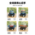 嘻由分体式卡式炉锅具三件套卡磁炉厨房套装全套带锅户外露营全套装备 分体炉+收纳包+新4件套+烤盘+4气 【炫酷黑3+1稳压分体炉】