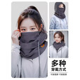 谷舰沐骑行骑车神器防寒防风面罩头罩冬天保暖帽子冬季男女头套围脖 米色[帽子围脖套装]均码