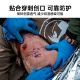 RHINO RESCUE犀牛救援胸腔密封帖伤口敷料胸部密封贴徒步救援专业训练装备 【透明色方形4孔】胸封贴2袋