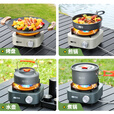 探险者卡式炉户外便携式分体式露营炊具新款炉具煮茶炉燃气炉分离式新型 米白色【双核双阀炉】+4气罐