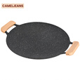 CAMELJEANS户外双耳烤盘精致露营铸铁煎盘烧烤盘铁板野餐烤肉架